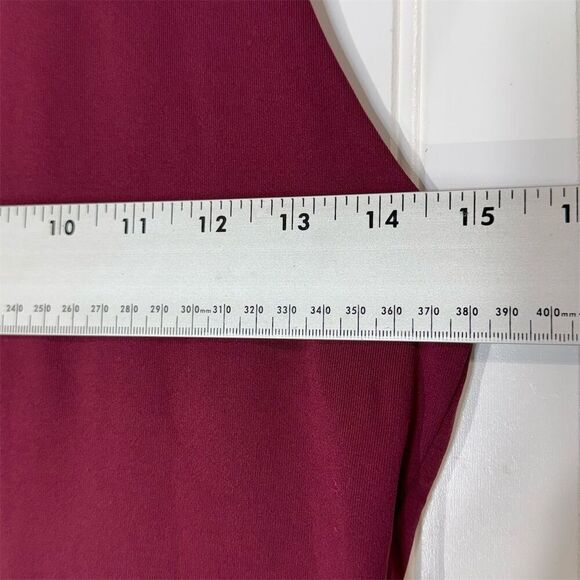Babaton Burgundy High Neck Sleeveless Bodysuit Size L Nylon Blend Minimalist - Picture 3 of 9
